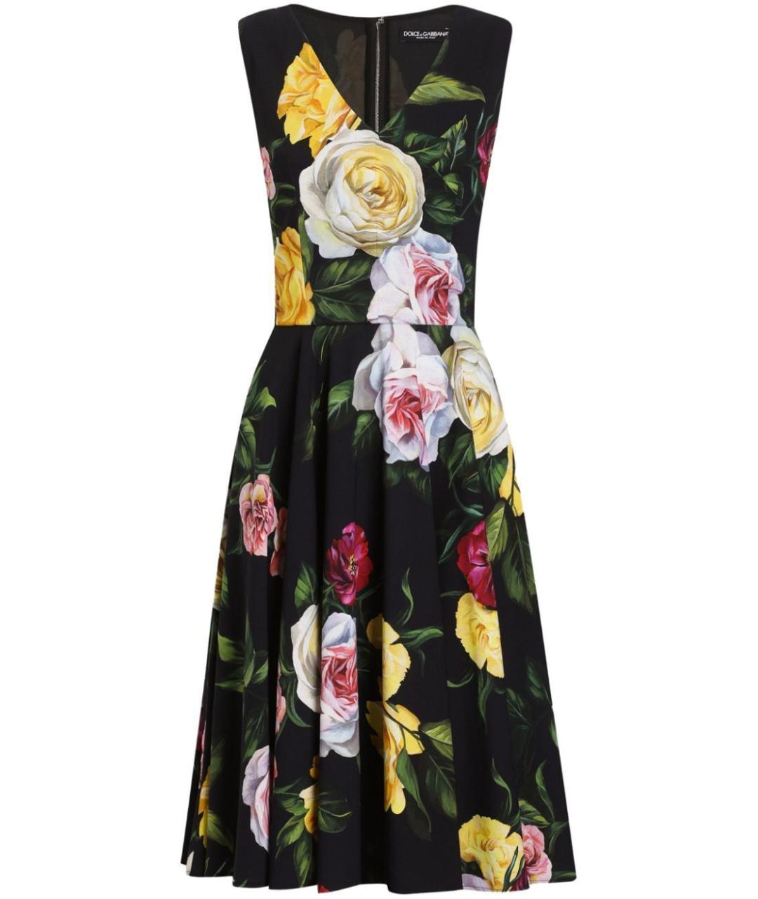 DOLCE&GABBANA Мульти шелковое повседневное платье, фото 1