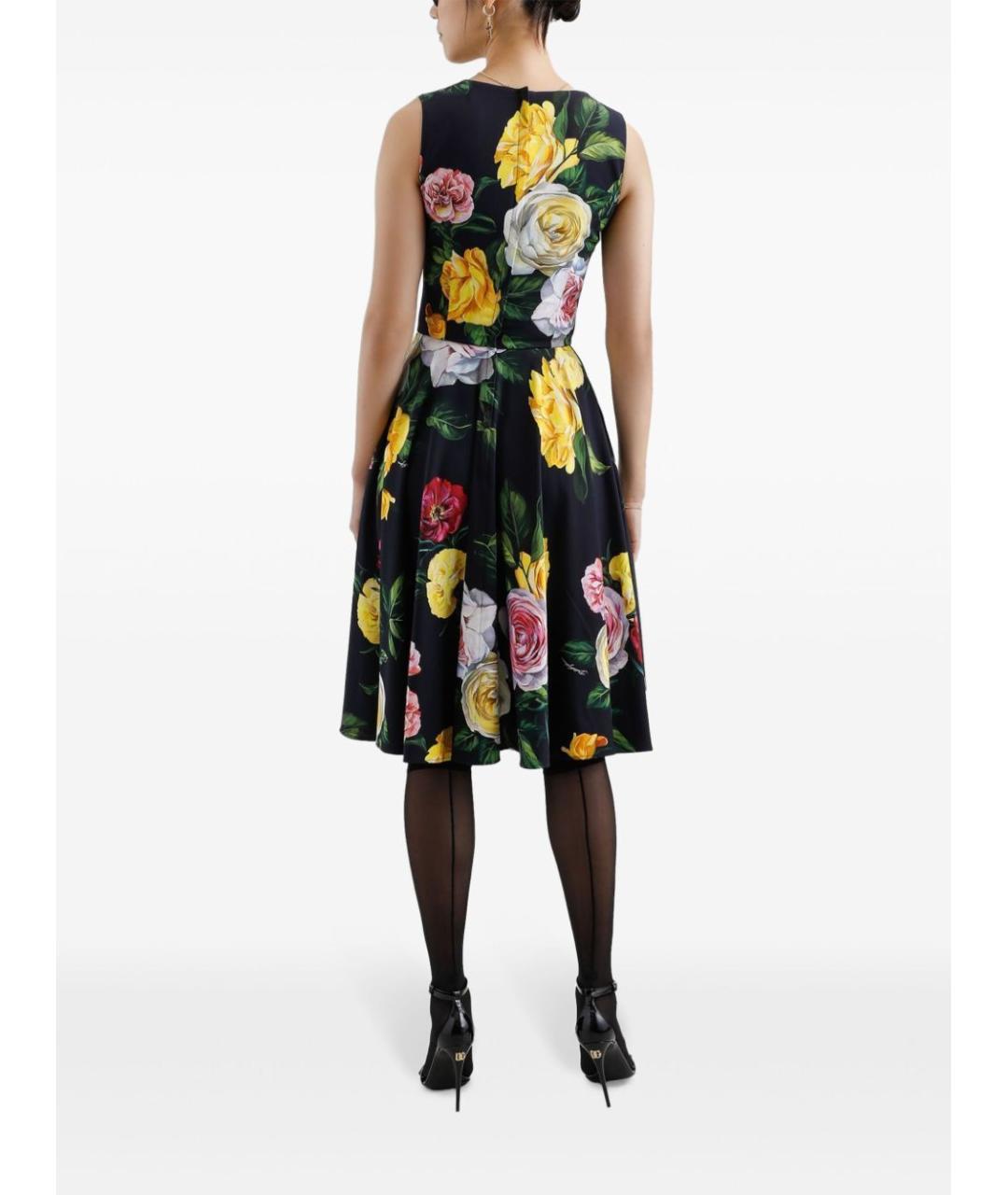 DOLCE&GABBANA Мульти шелковое повседневное платье, фото 3
