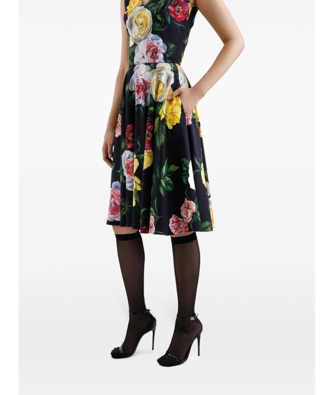DOLCE&GABBANA Мульти шелковое повседневное платье, фото 5