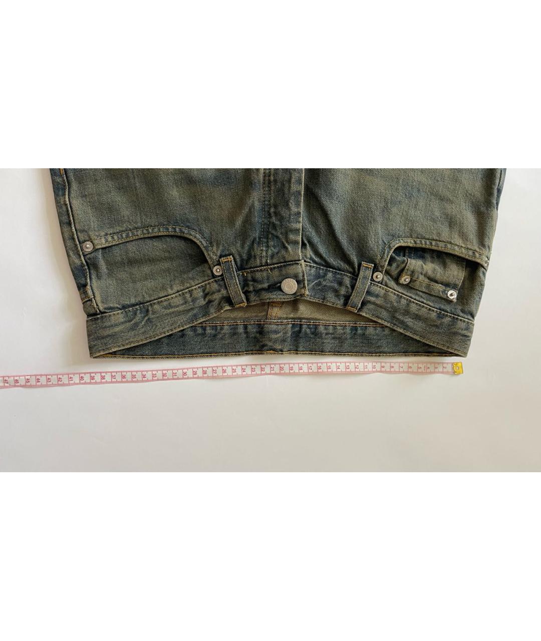 HELMUT LANG Хаки хлопковые прямые джинсы, фото 6