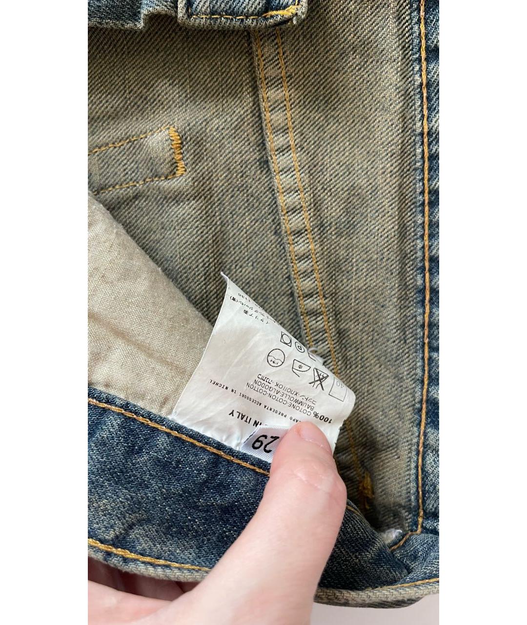 HELMUT LANG Хаки хлопковые прямые джинсы, фото 7