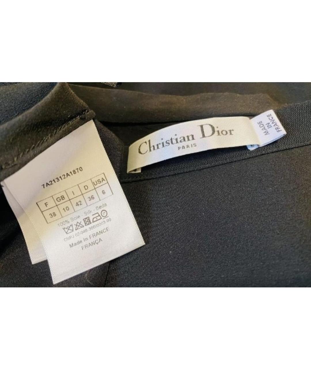 CHRISTIAN DIOR Черная шелковая юбка макси, фото 9