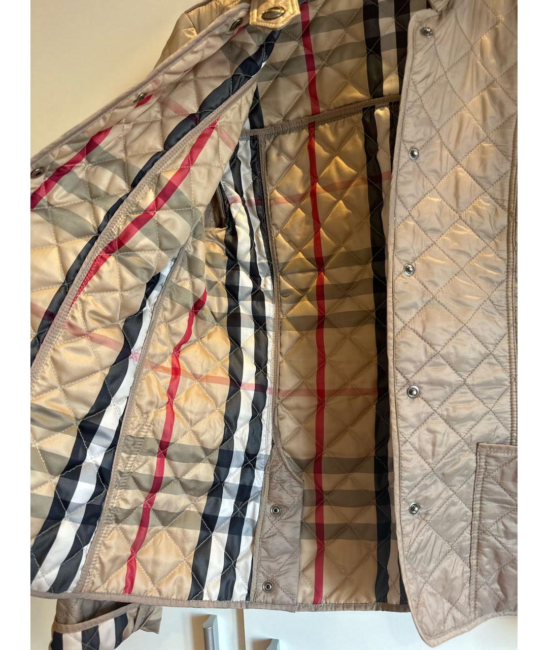BURBERRY Бежевая полиэстеровая куртка, фото 6
