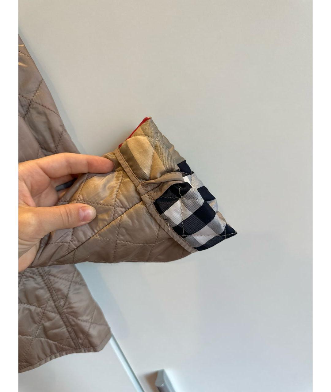 BURBERRY Бежевая полиэстеровая куртка, фото 8