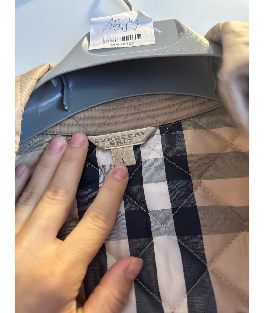 BURBERRY Бежевая полиэстеровая куртка, фото 3