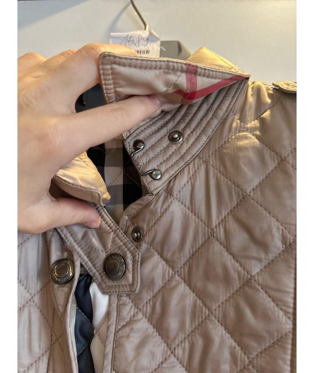 BURBERRY Бежевая полиэстеровая куртка, фото 4