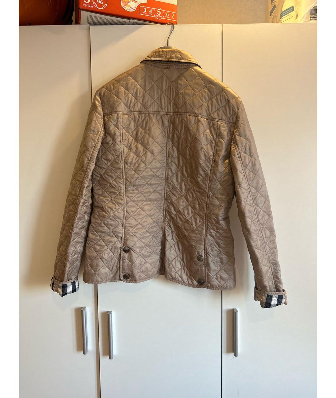 BURBERRY Бежевая полиэстеровая куртка, фото 2