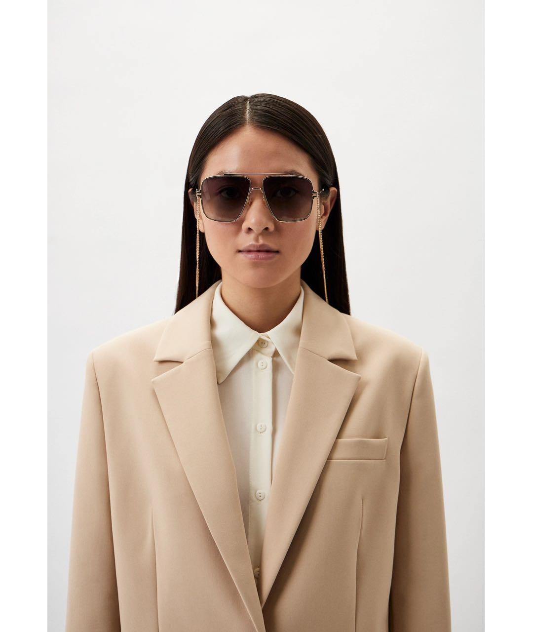 MARC JACOBS Золотые металлические солнцезащитные очки, фото 5