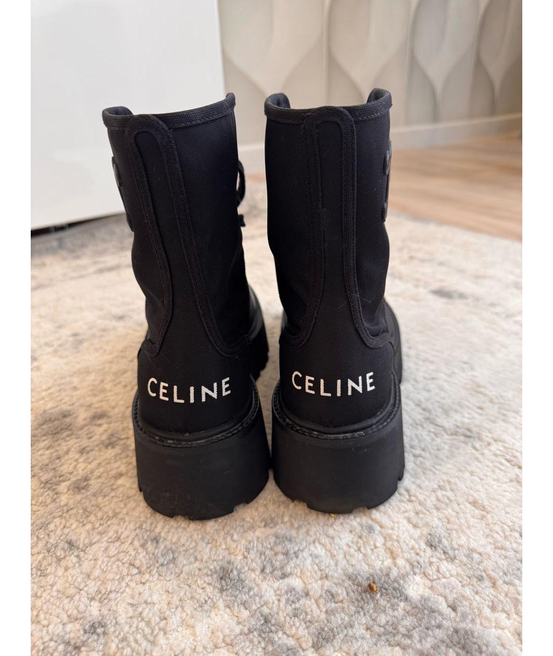 CELINE Черные текстильные ботинки, фото 4