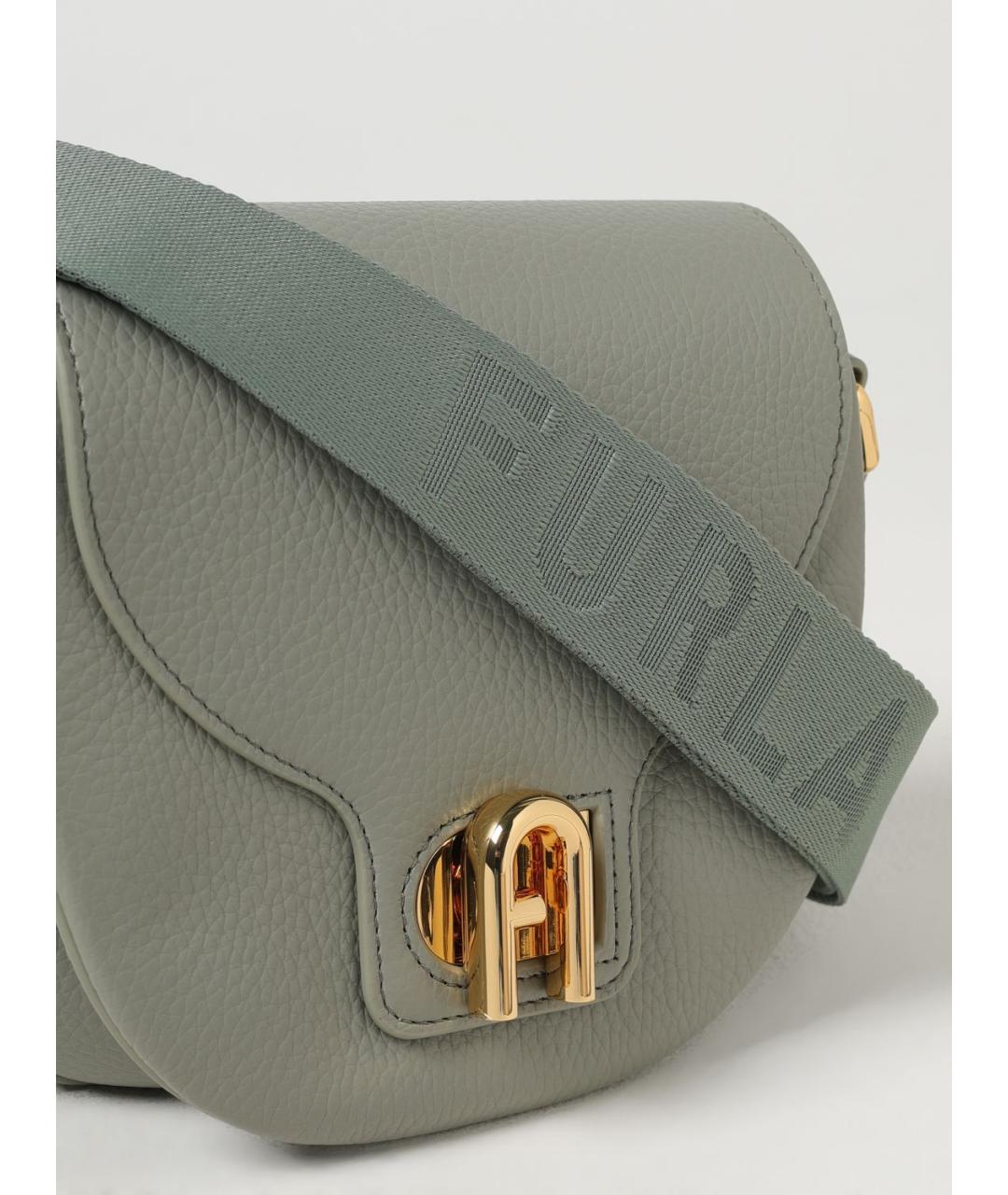 FURLA Зеленая кожаная сумка через плечо, фото 3