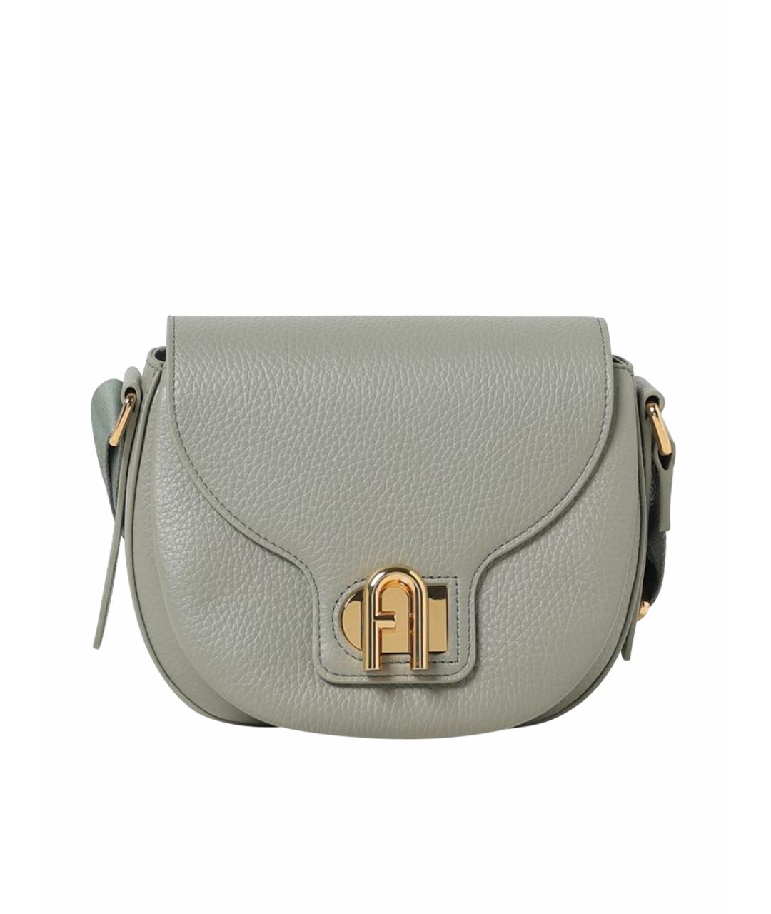 FURLA Зеленая кожаная сумка через плечо, фото 1