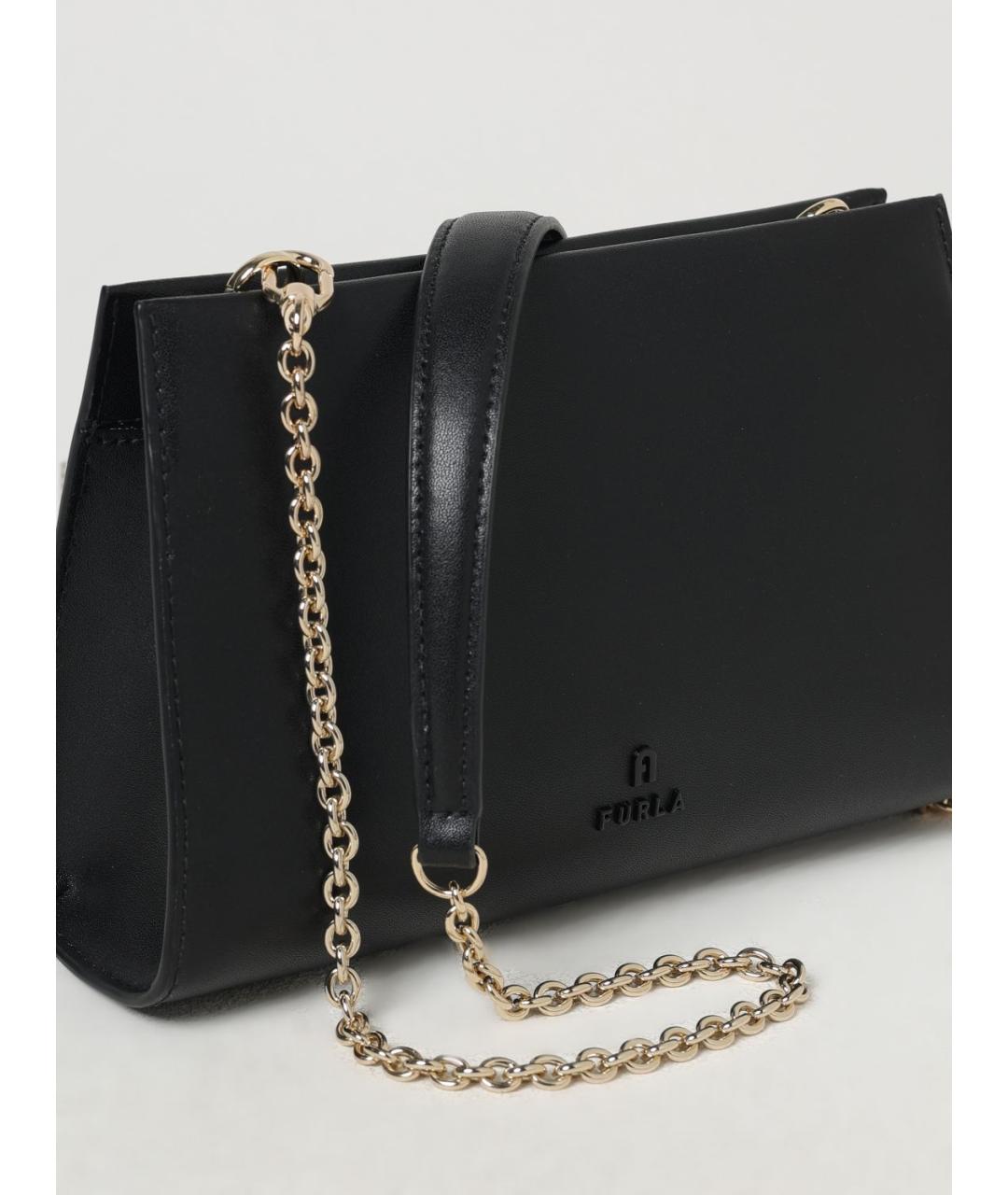 FURLA Черная кожаная сумка через плечо, фото 3