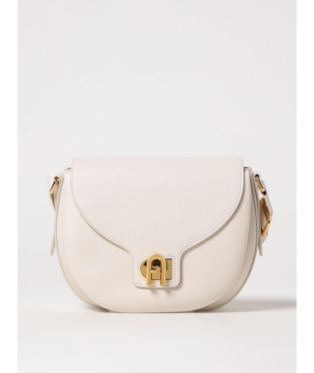 FURLA Бежевая кожаная сумка через плечо, фото 4