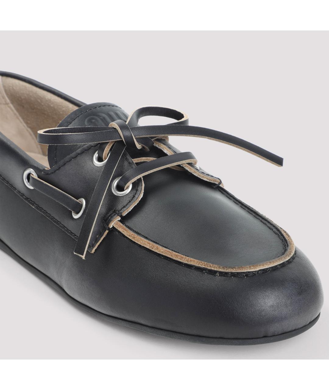 MIU MIU Черные кожаные лоферы, фото 6