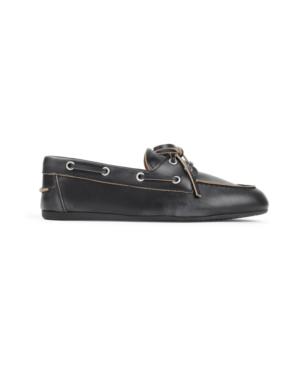 MIU MIU Черные кожаные лоферы, фото 1