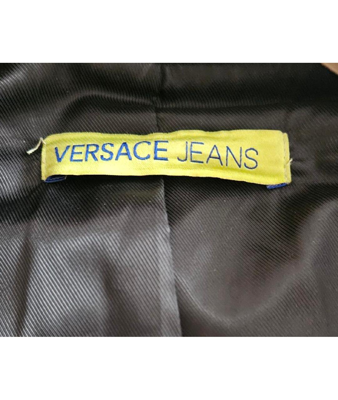 VERSACE JEANS COUTURE Черная кожаная куртка, фото 3