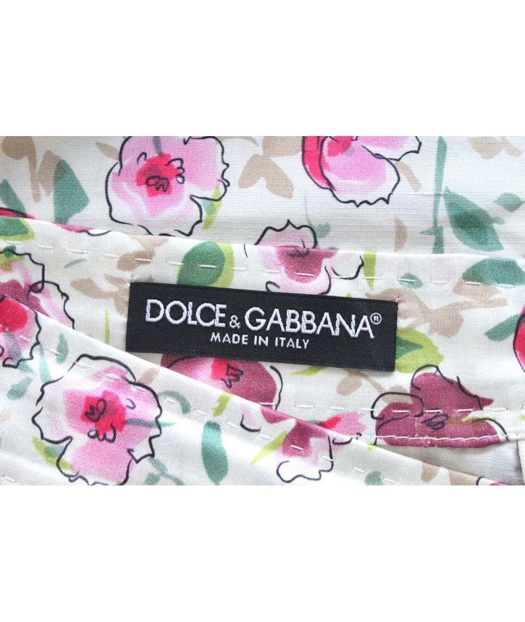 DOLCE&GABBANA Белая шелковая юбка миди, фото 6