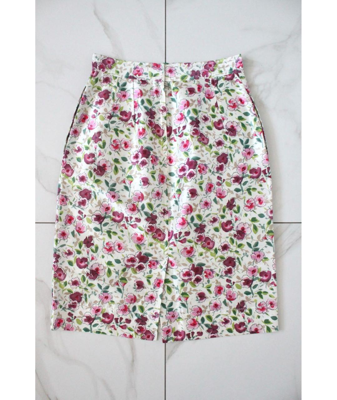 DOLCE&GABBANA Белая шелковая юбка миди, фото 2