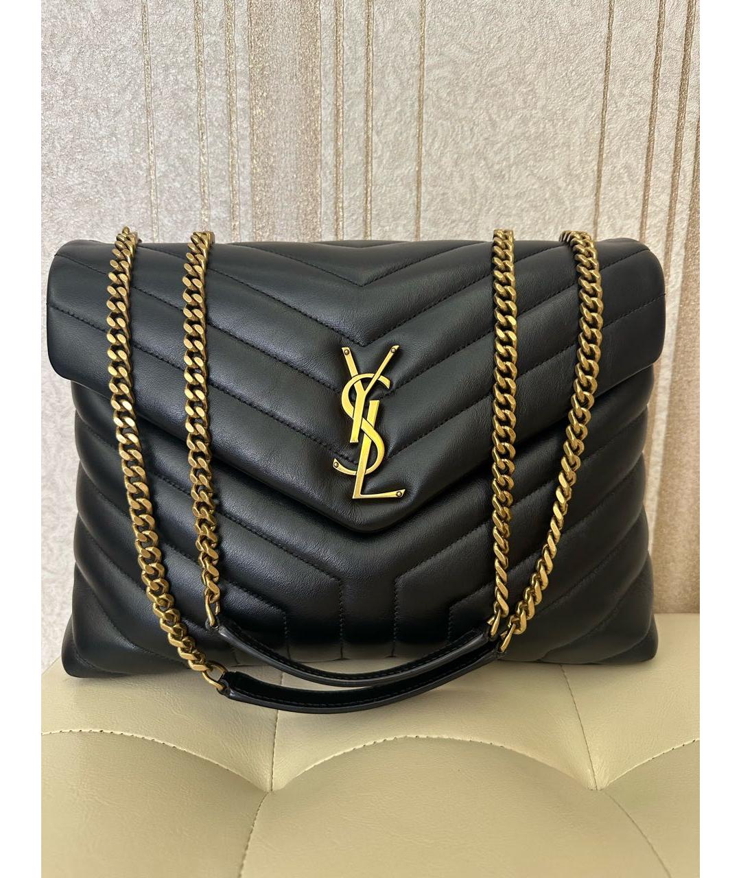 YVES SAINT LAURENT BEAUTY Черная кожаная сумка через плечо, фото 9