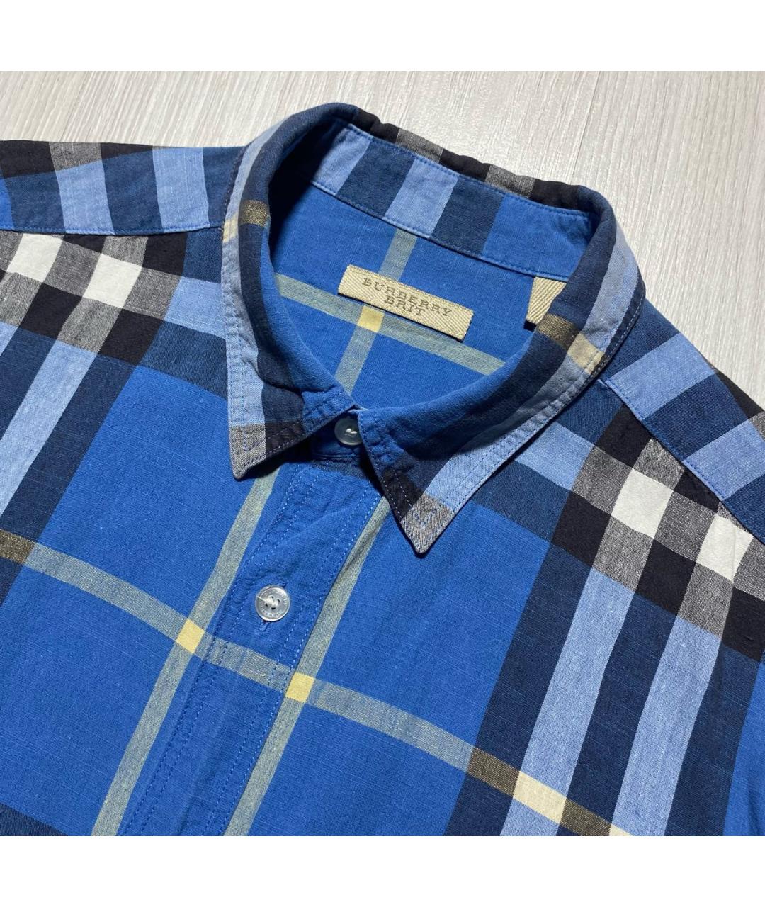 BURBERRY Голубая льняная кэжуал рубашка, фото 3