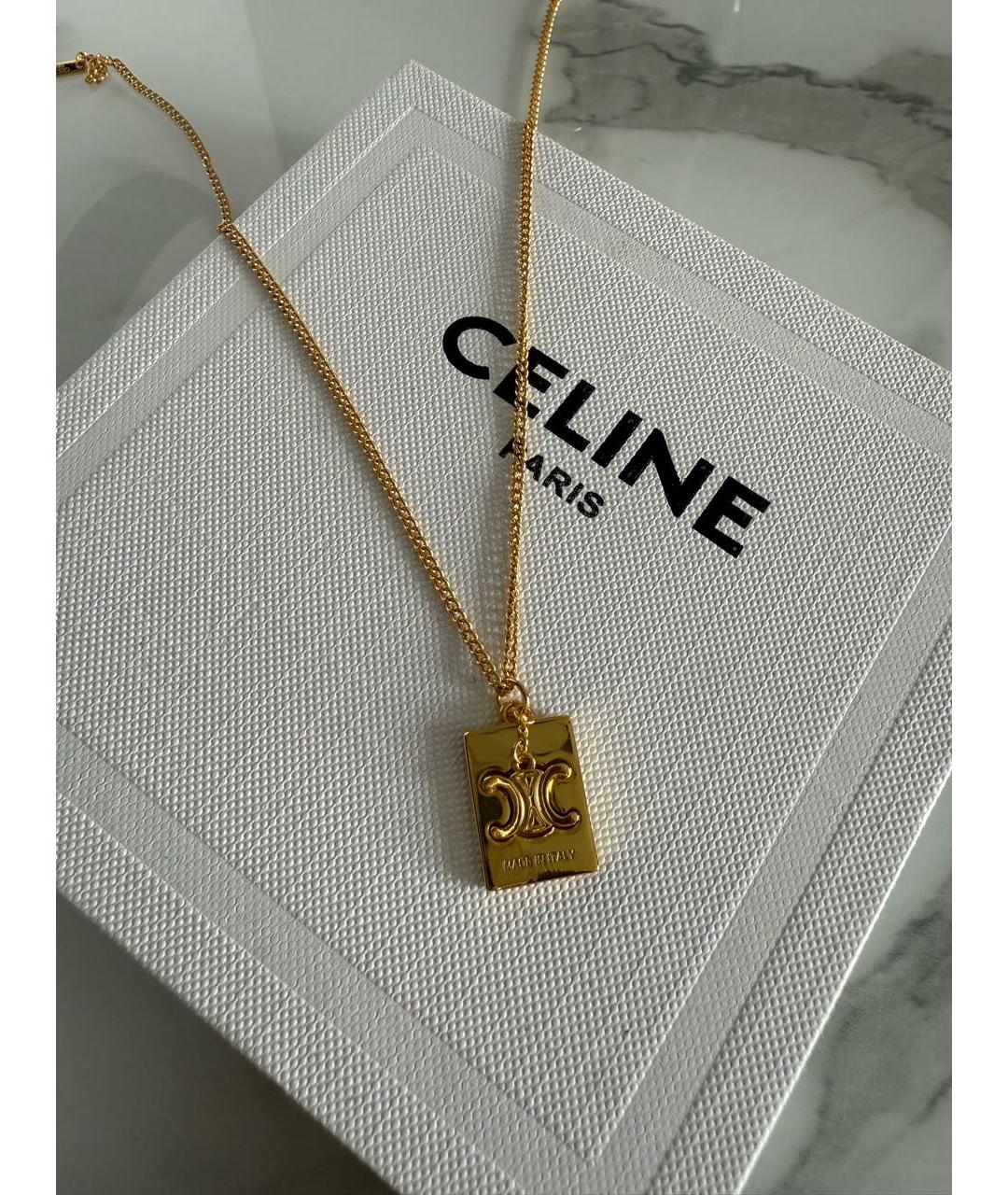 CELINE Золотая металлическая подвеска, фото 5