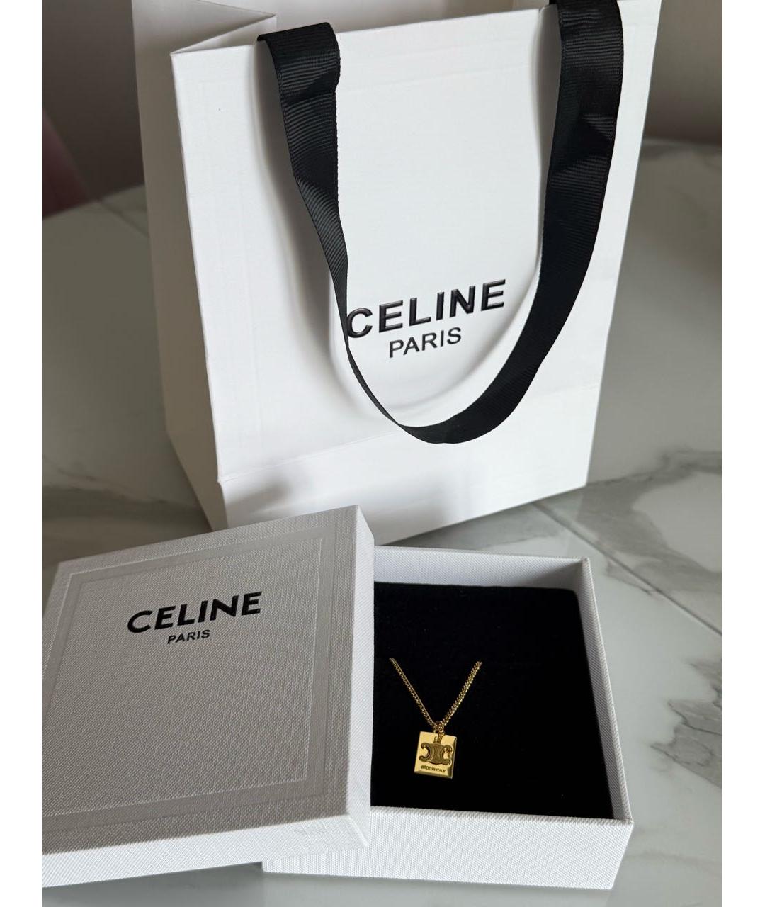CELINE Золотая металлическая подвеска, фото 4