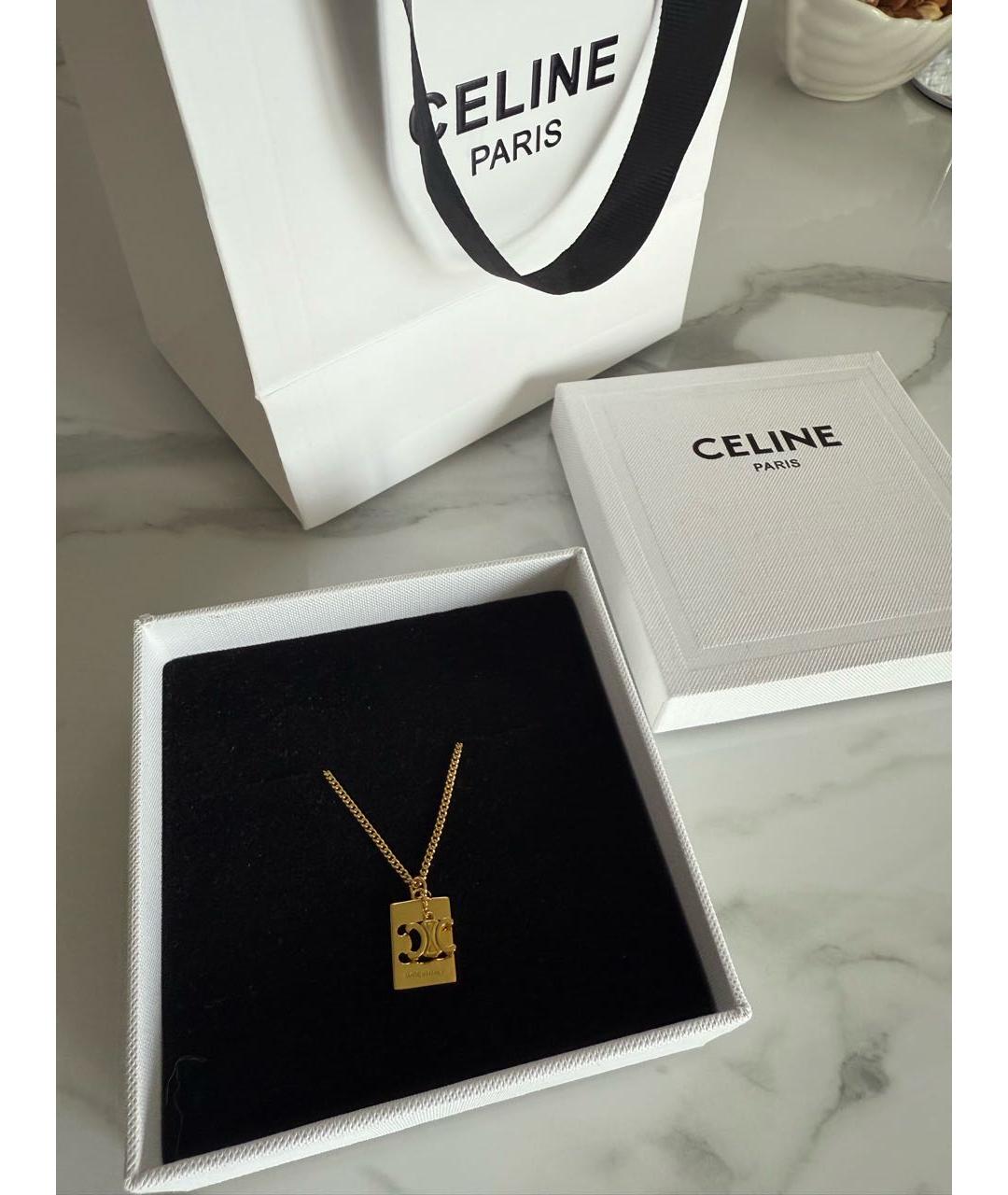 CELINE Золотая металлическая подвеска, фото 3