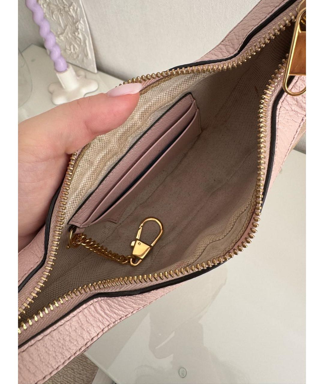 GUCCI Розовая тканевая сумка с короткими ручками, фото 6
