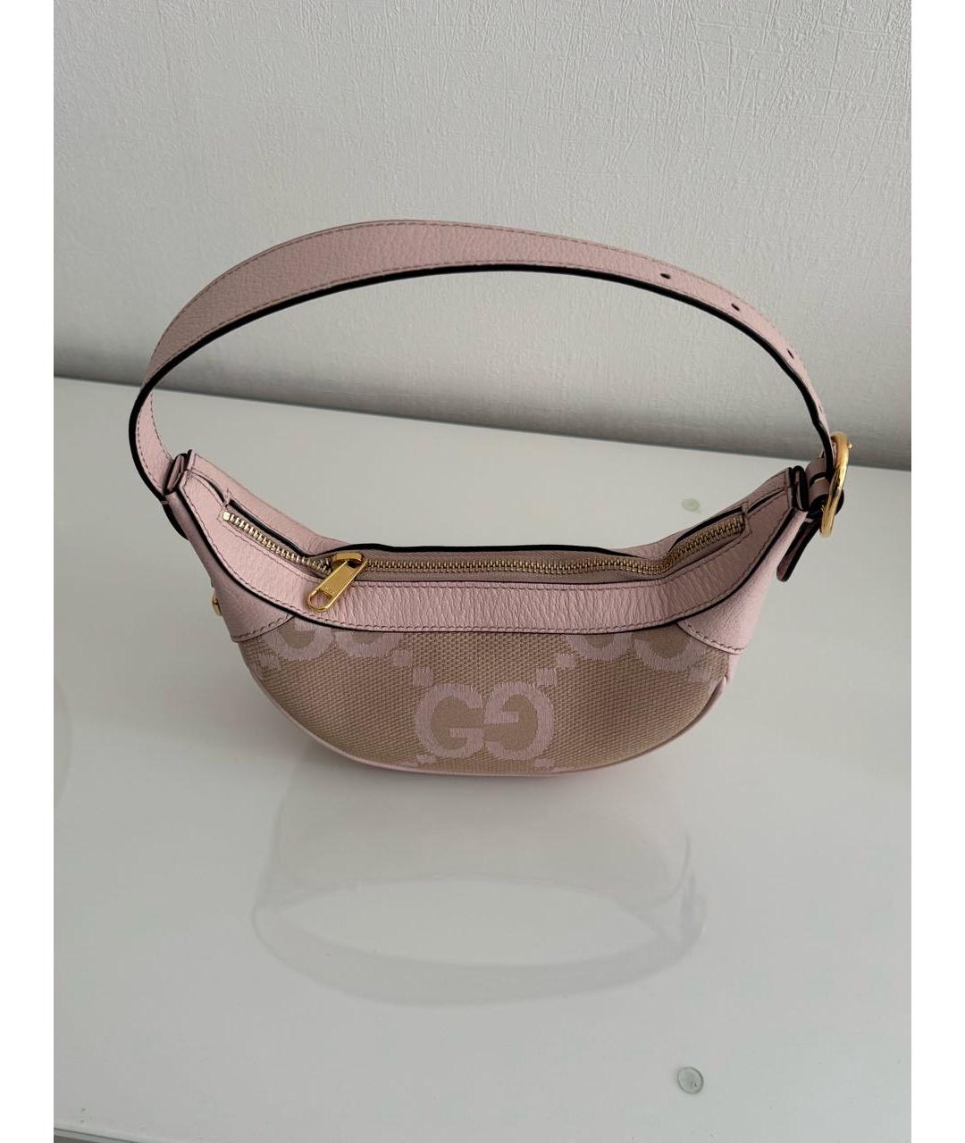 GUCCI Розовая тканевая сумка с короткими ручками, фото 5