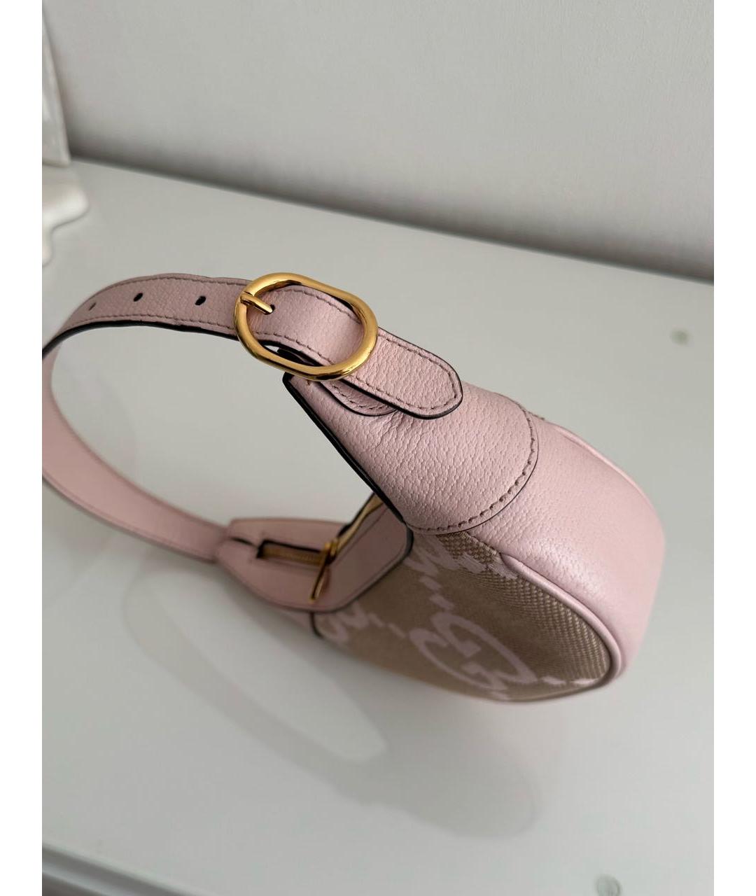 GUCCI Розовая тканевая сумка с короткими ручками, фото 4