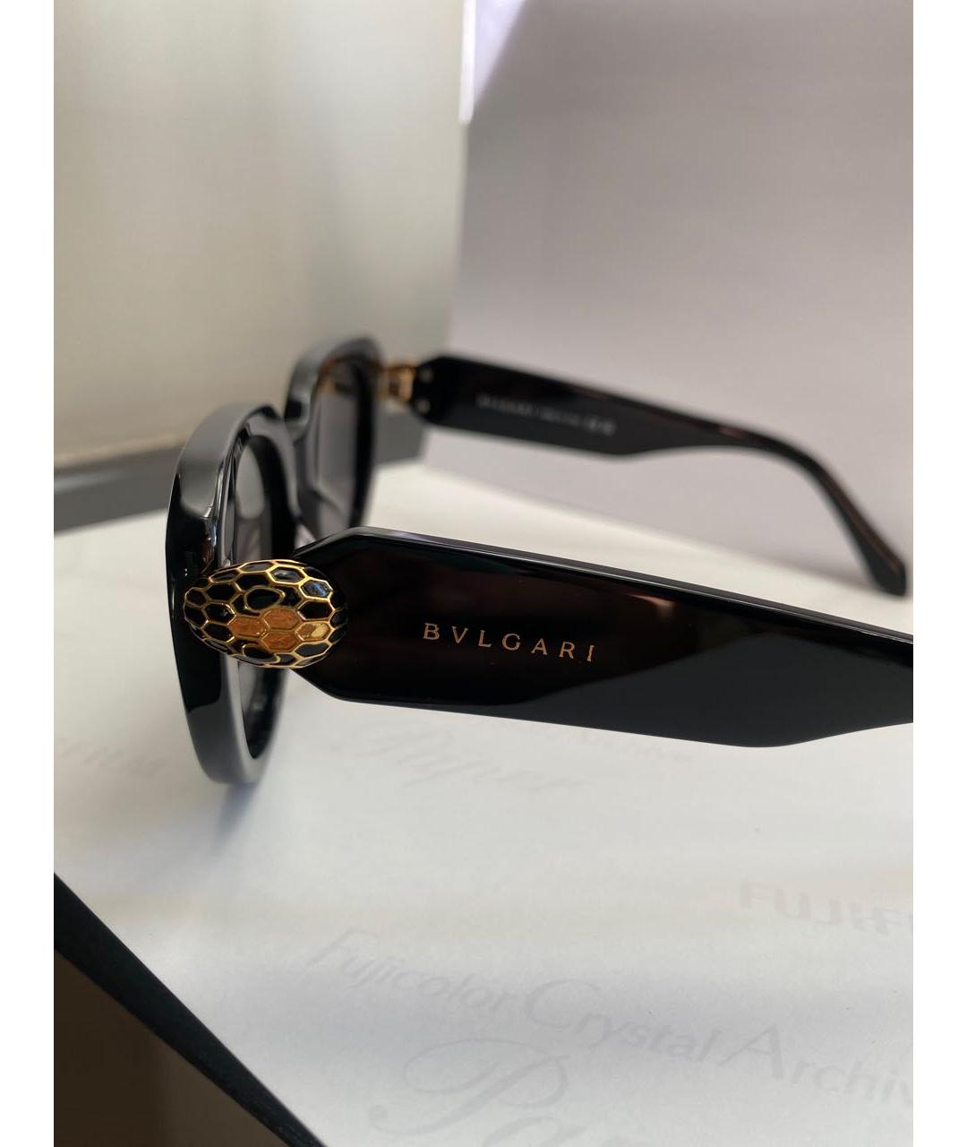 BVLGARI Черные пластиковые солнцезащитные очки, фото 3