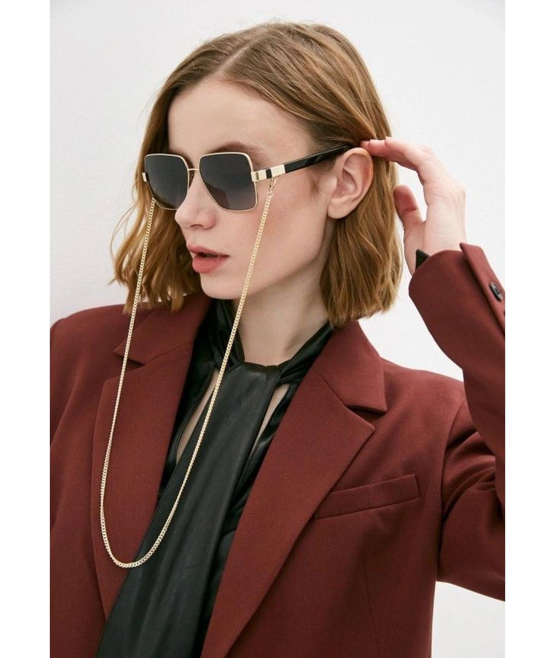 MARC JACOBS Золотые металлические солнцезащитные очки, фото 5