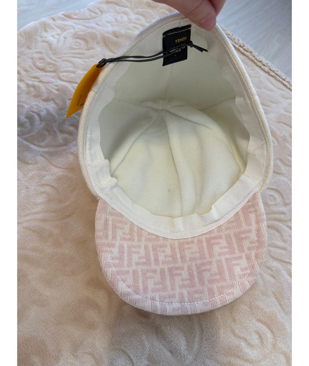 FENDI Белая шерстяная кепка, фото 3