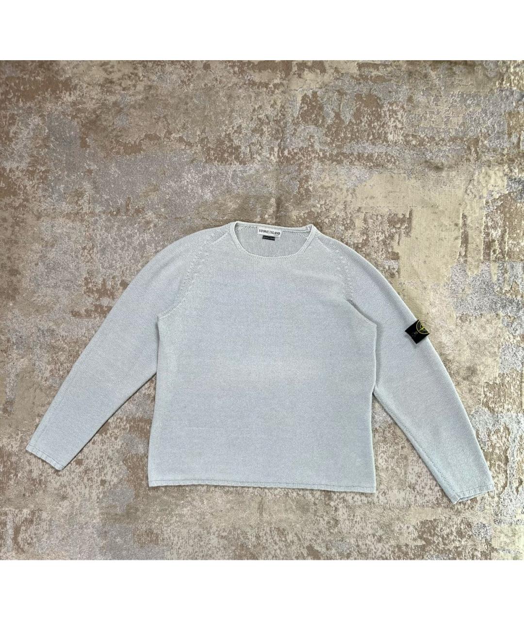 STONE ISLAND Голубой хлопковый джемпер / свитер, фото 5