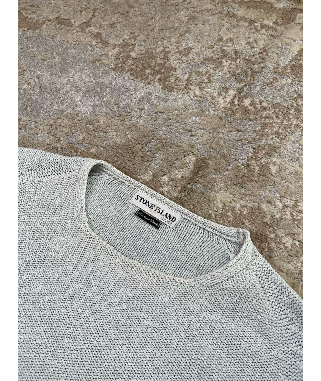 STONE ISLAND Голубой хлопковый джемпер / свитер, фото 3