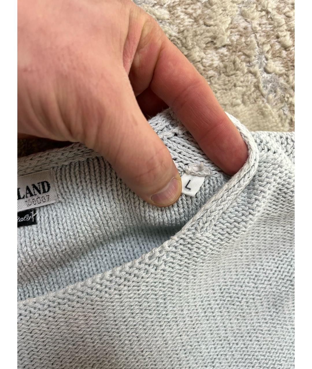 STONE ISLAND Голубой хлопковый джемпер / свитер, фото 4