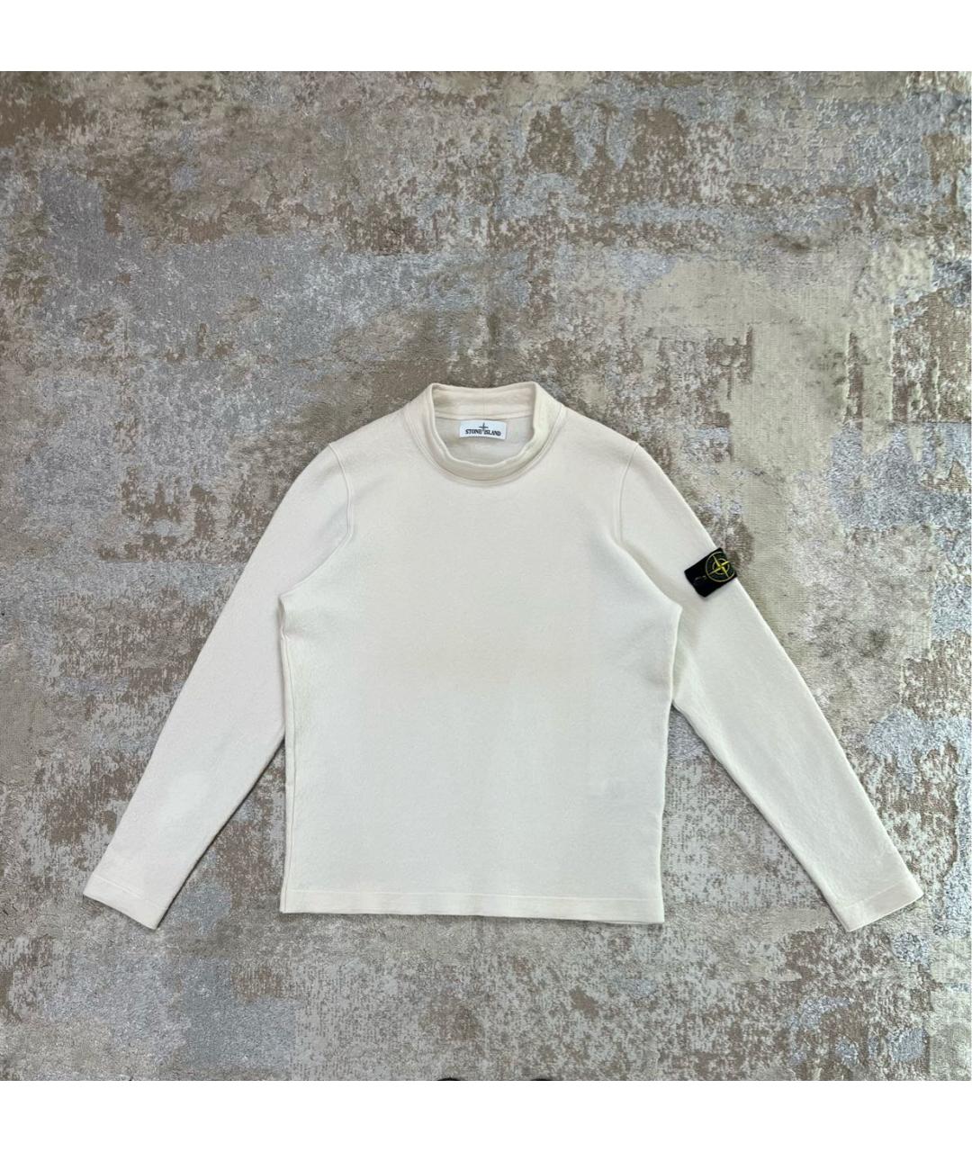 STONE ISLAND Бежевый шерстяной джемпер / свитер, фото 6