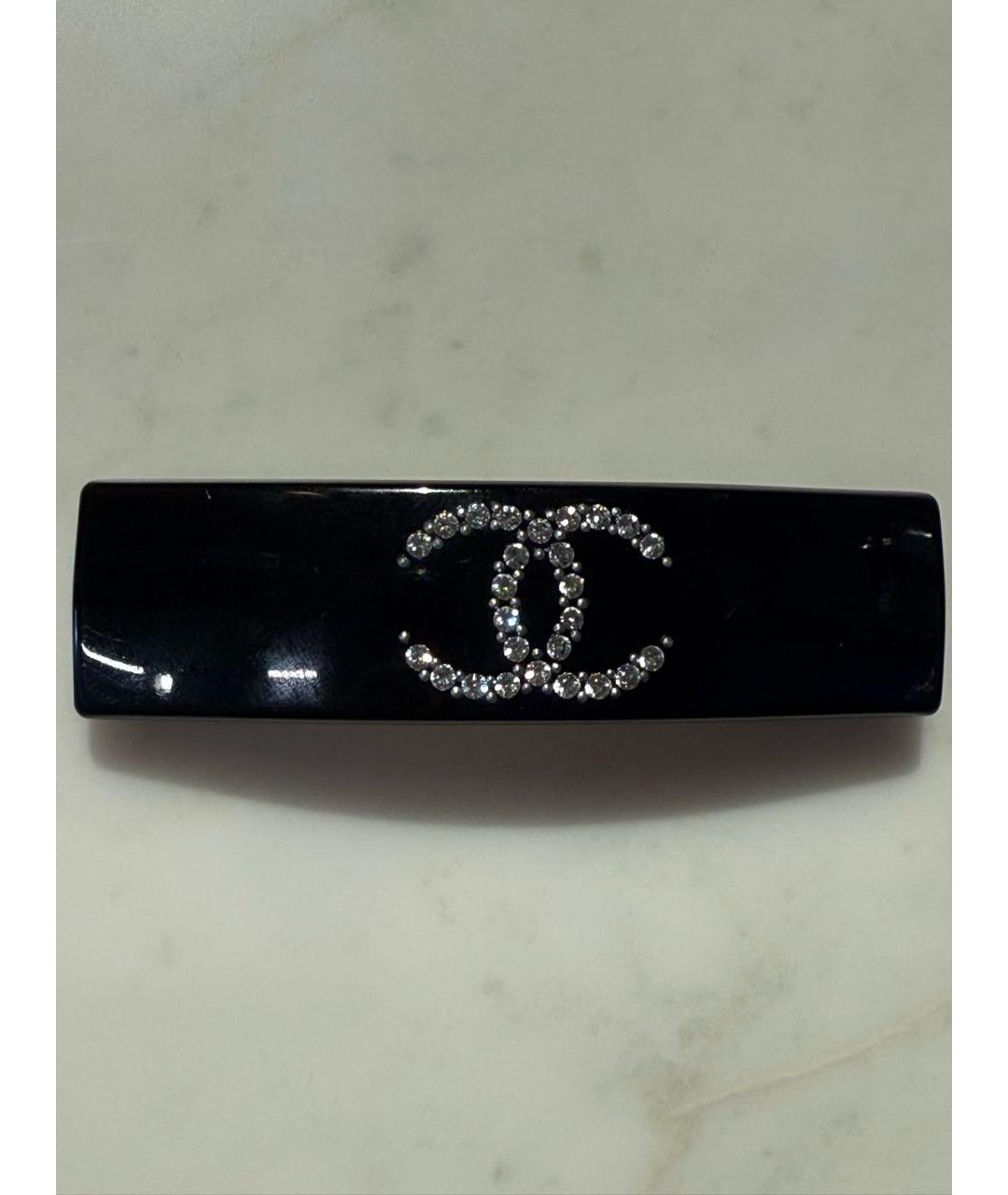 CHANEL Черная заколка, фото 4