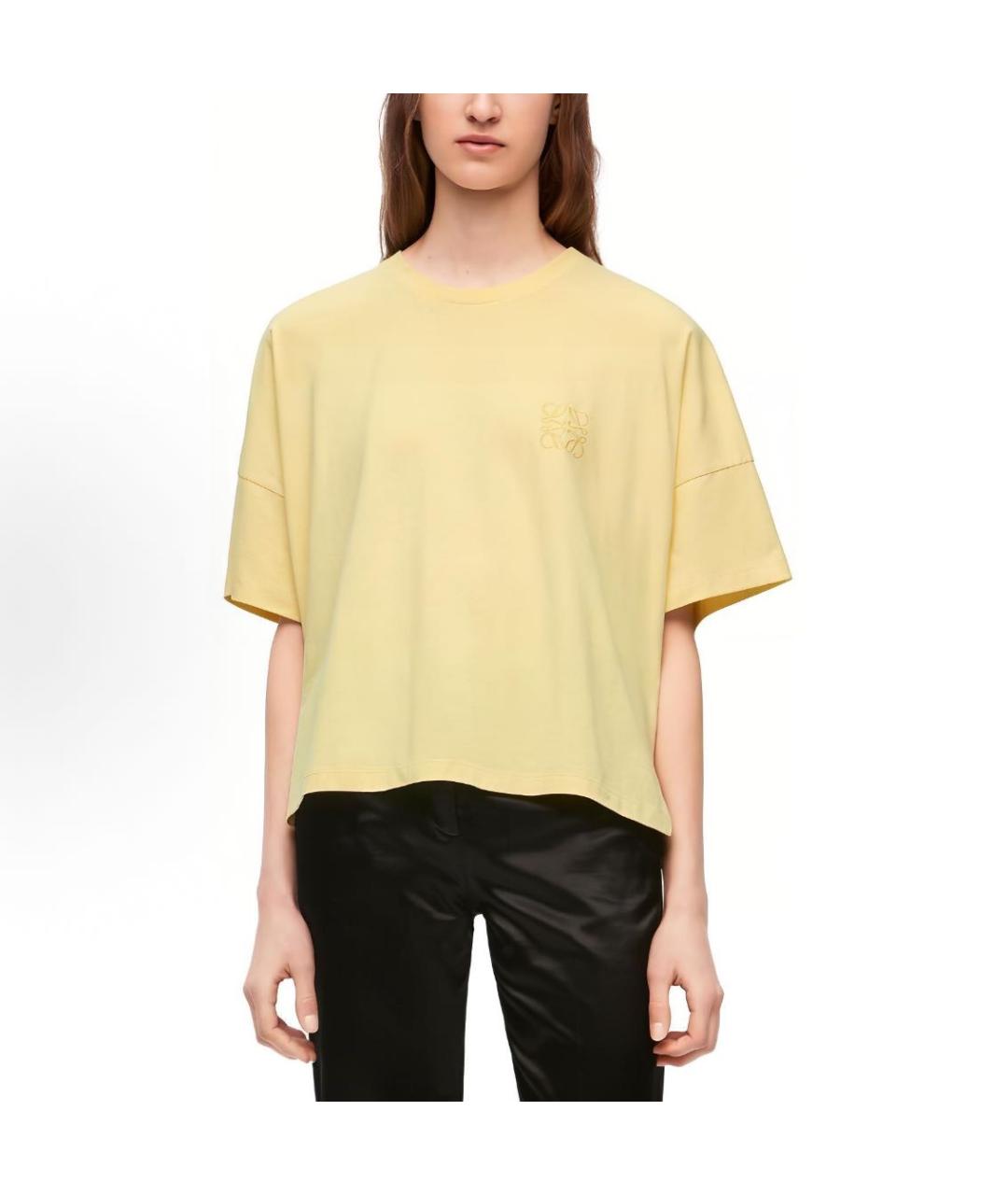 LOEWE Желтая хлопковая футболка, фото 3