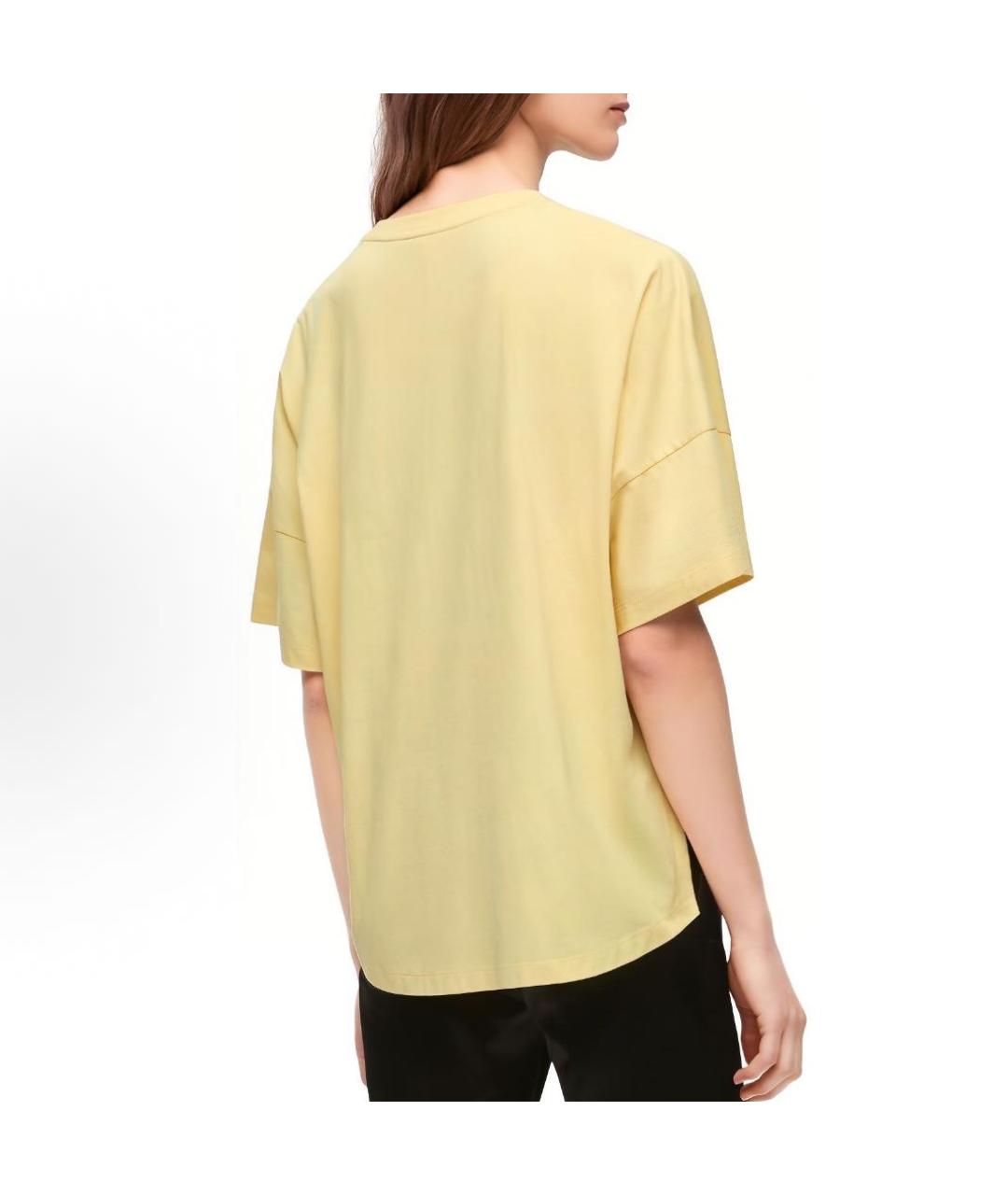 LOEWE Желтая хлопковая футболка, фото 4