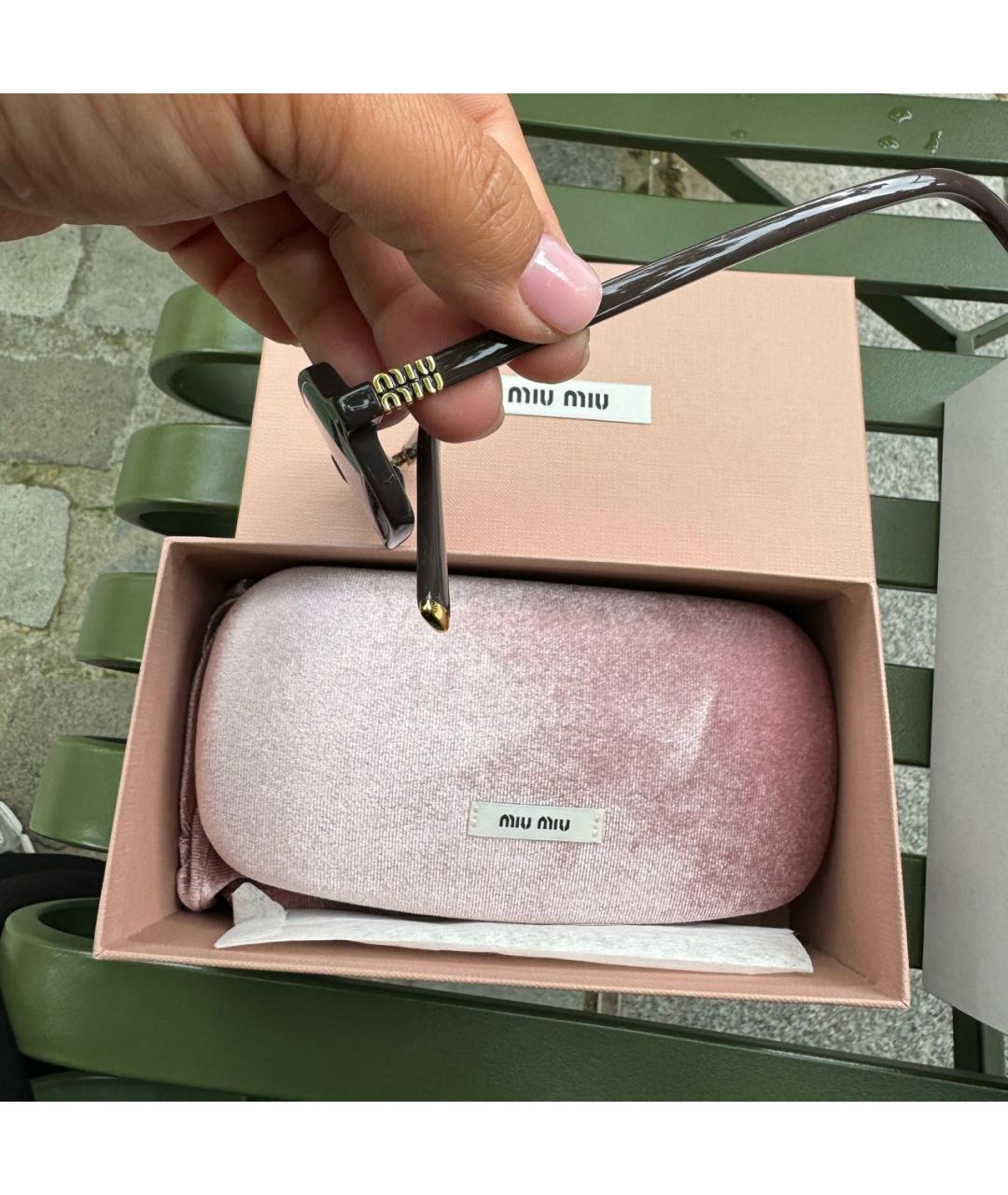 MIU MIU Черные пластиковые солнцезащитные очки, фото 5
