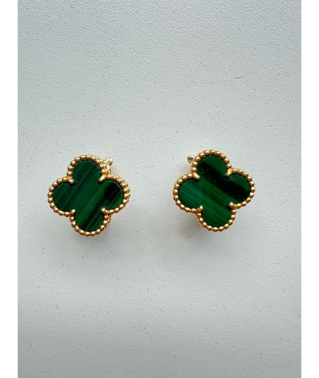 VAN CLEEF & ARPELS Зеленые серьги из желтого золота, фото 6