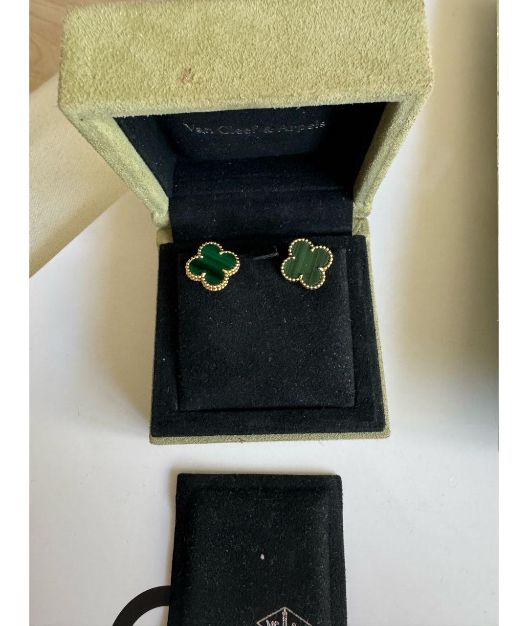 VAN CLEEF & ARPELS Зеленые серьги из желтого золота, фото 9