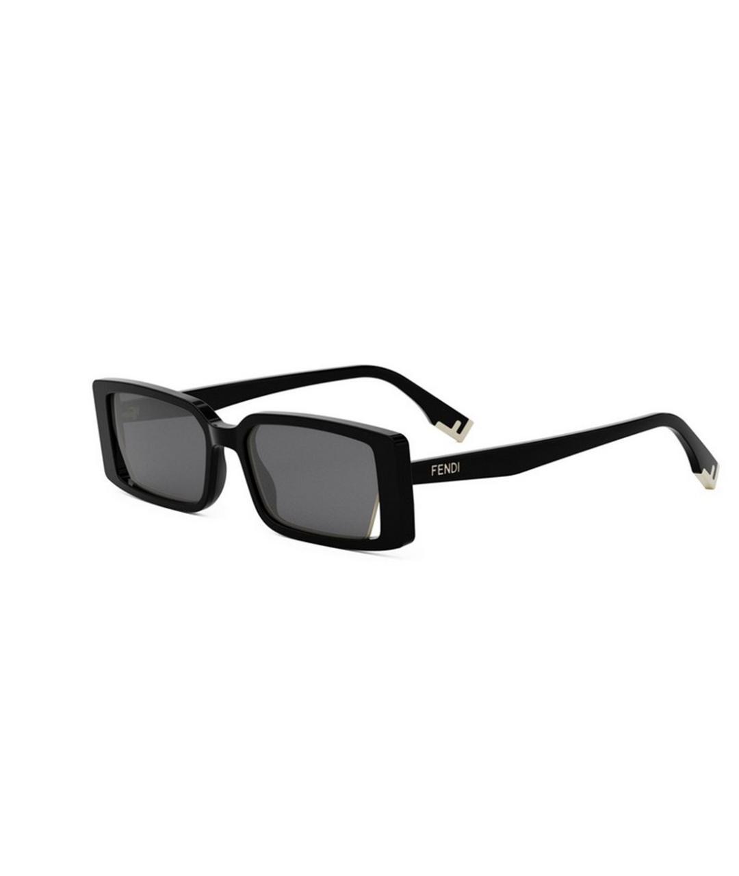 FENDI Черные пластиковые солнцезащитные очки, фото 2