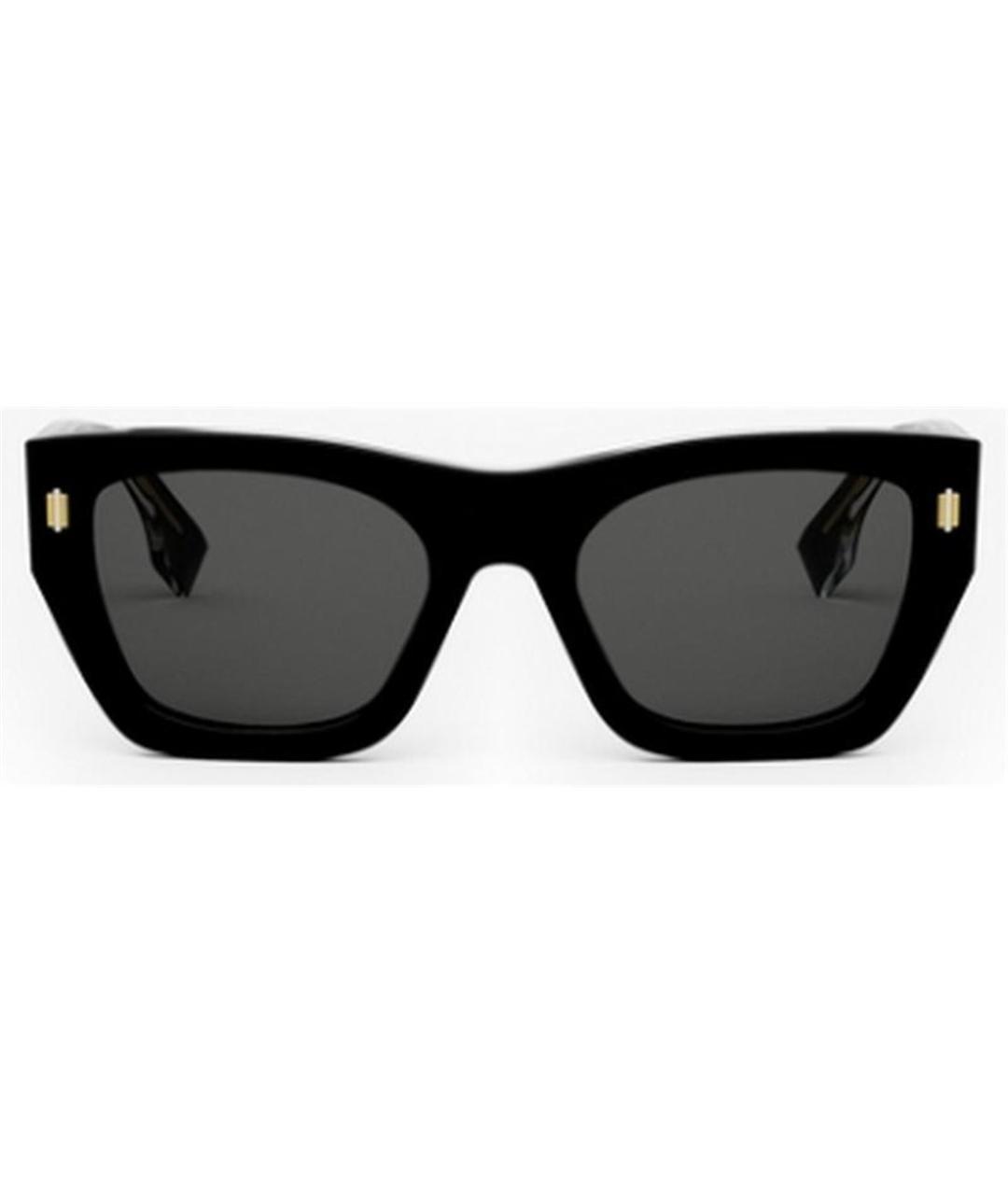 FENDI Черные пластиковые солнцезащитные очки, фото 2