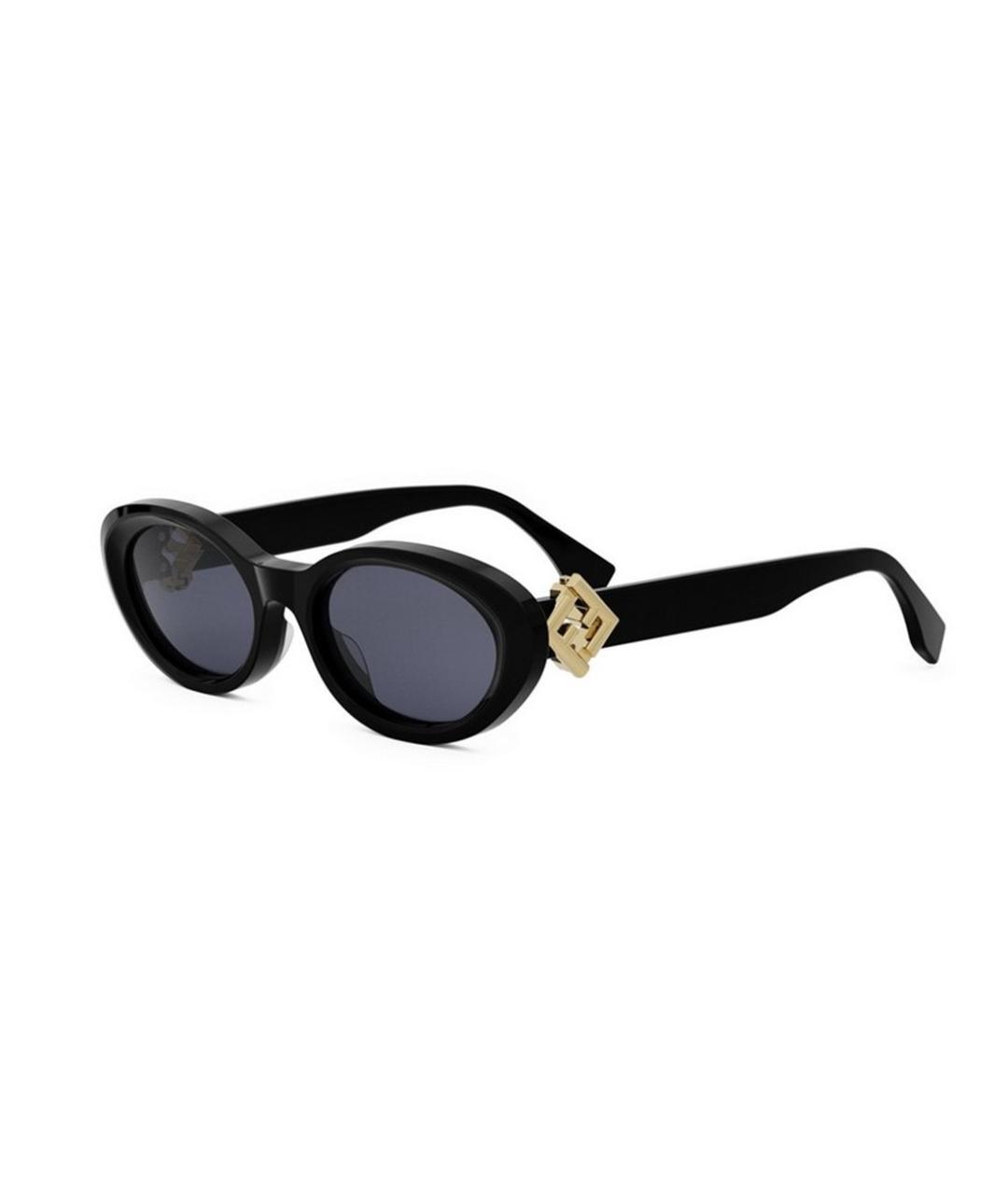 FENDI Черные пластиковые солнцезащитные очки, фото 1