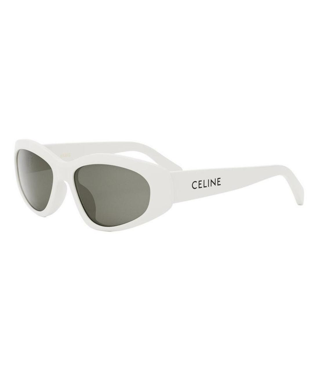 CELINE Белые пластиковые солнцезащитные очки, фото 2