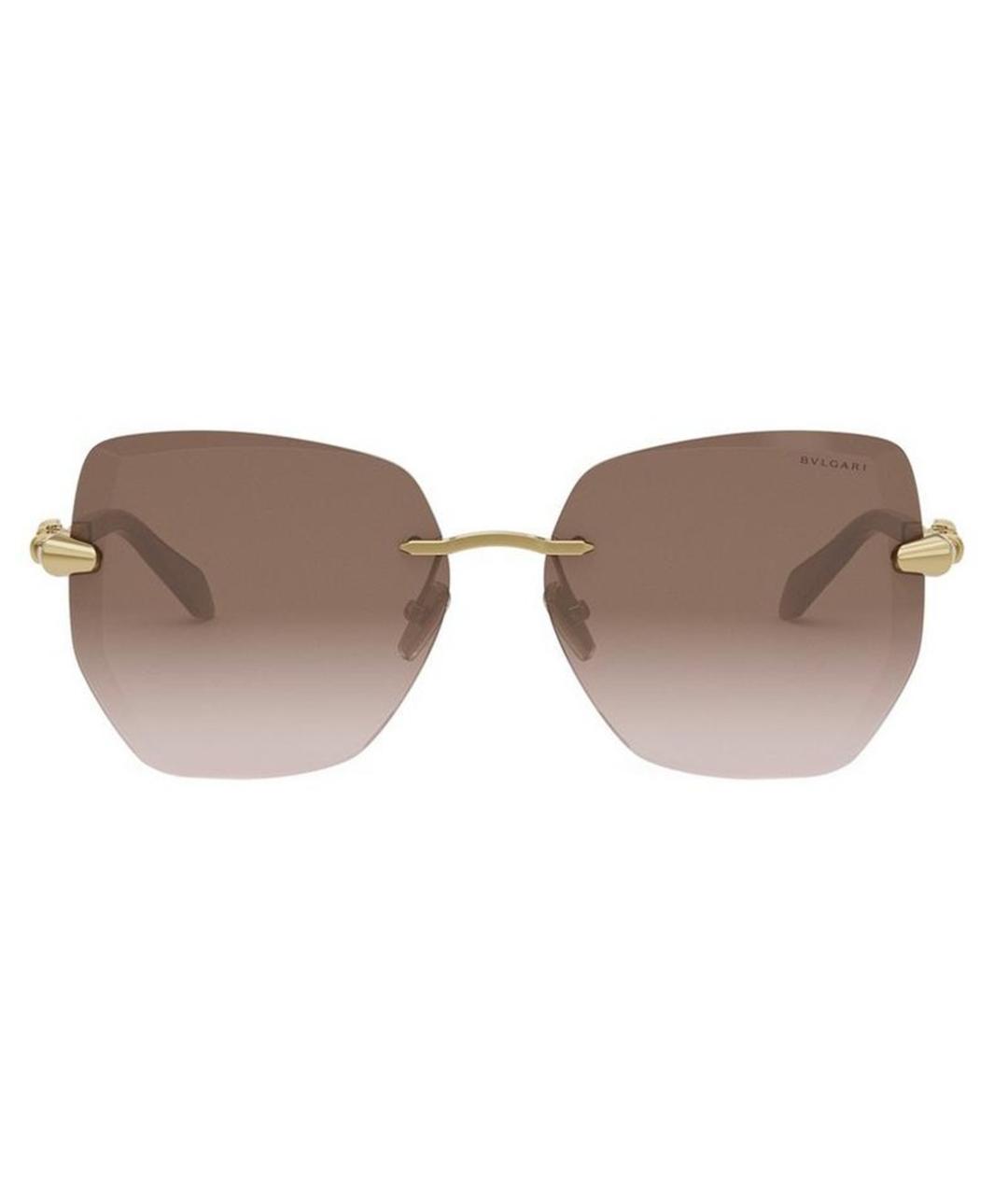 BVLGARI Коричневые металлические солнцезащитные очки, фото 2