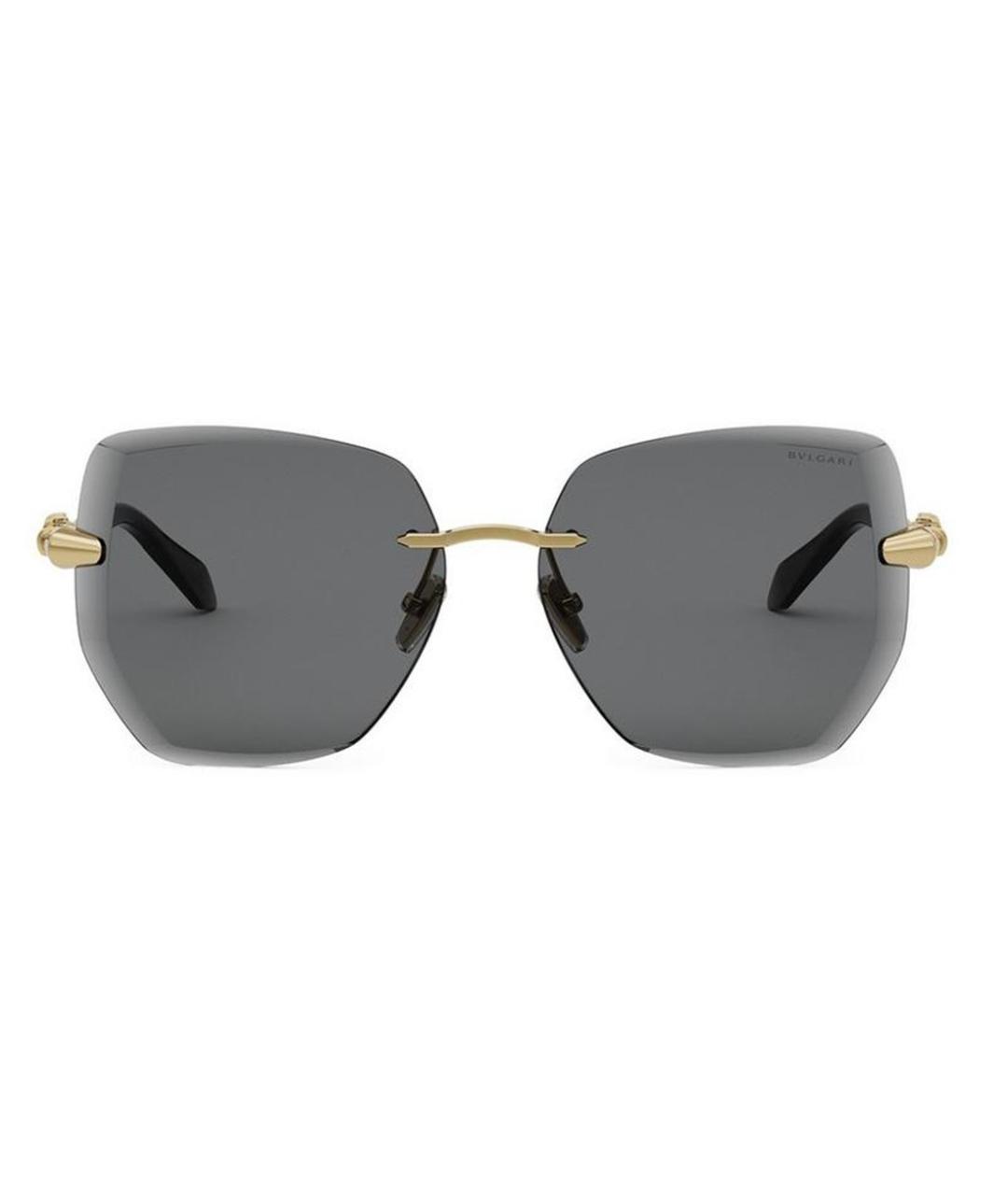 BVLGARI Черные металлические солнцезащитные очки, фото 2