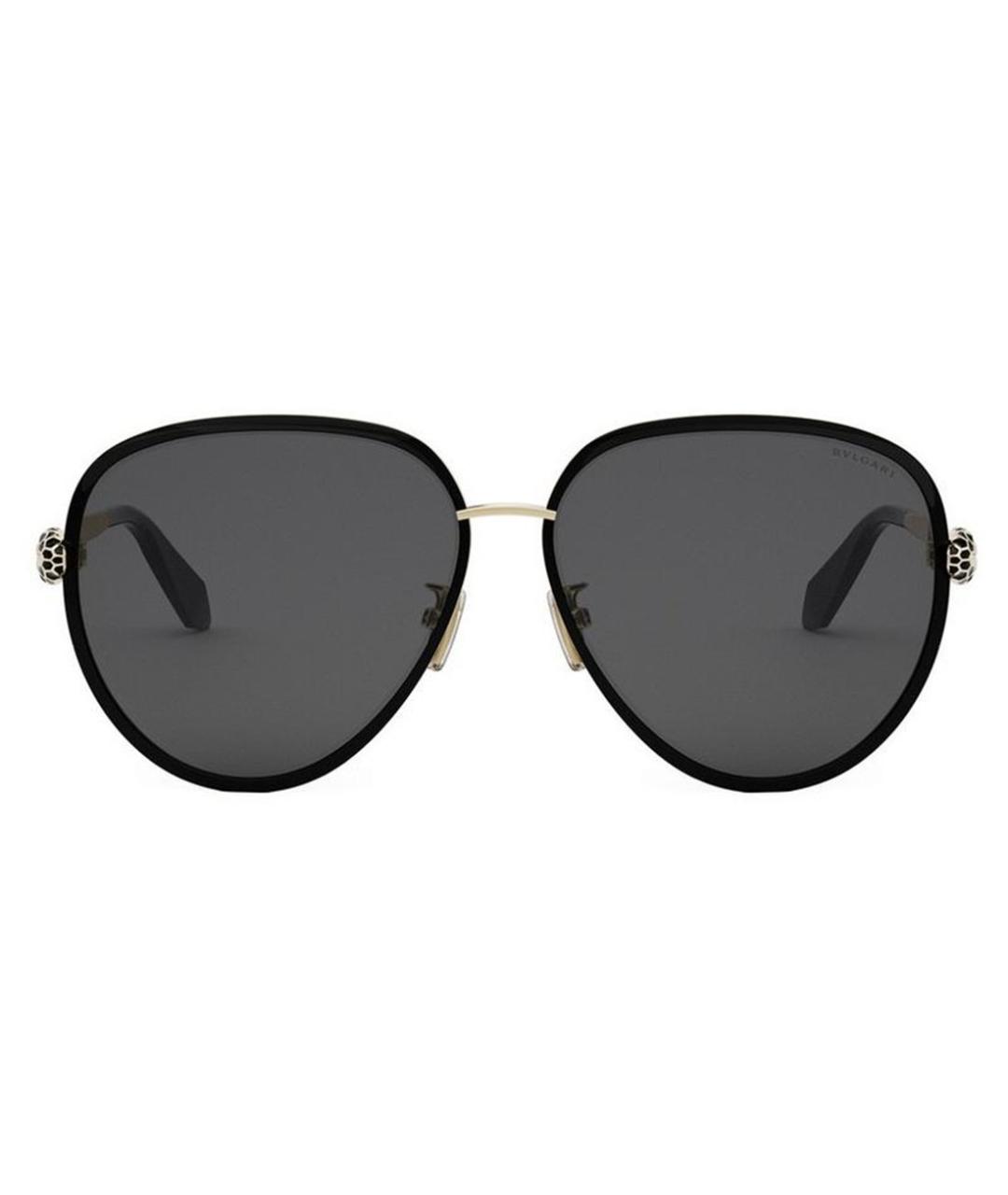 BVLGARI Черные металлические солнцезащитные очки, фото 2